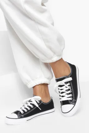 Wide Width Low Top Canvas Sneakers