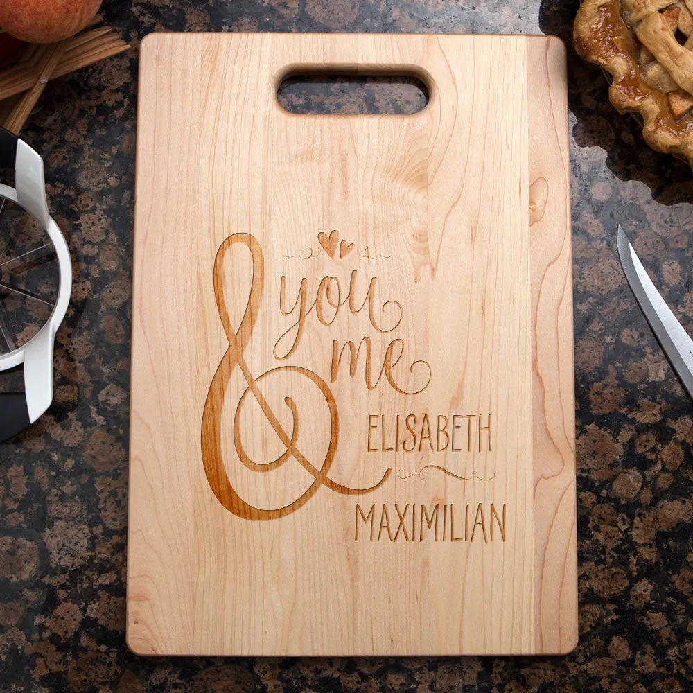 You And Me Personalized Maple Cutting Board