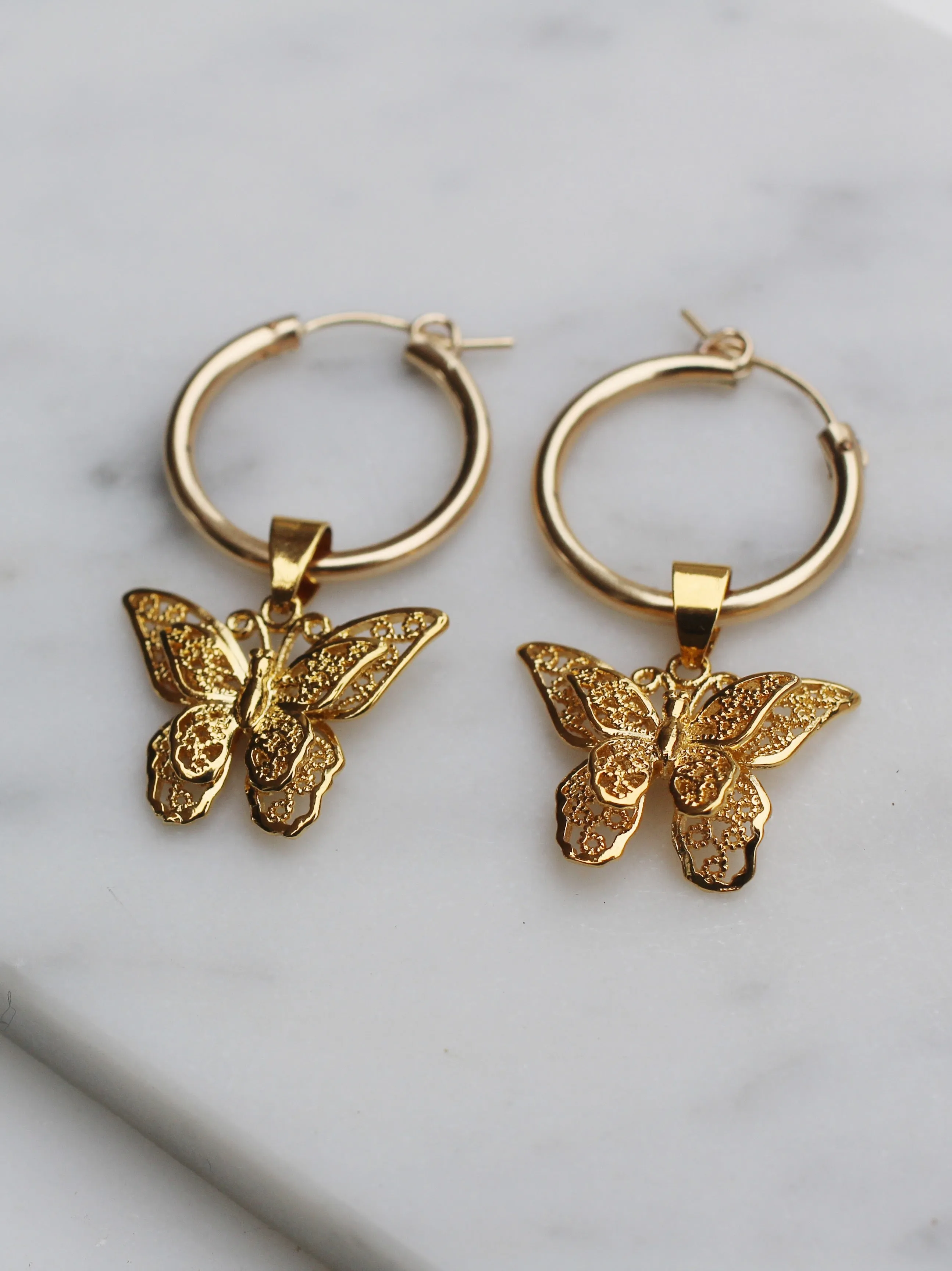 You Give Me Butterflies Hoops