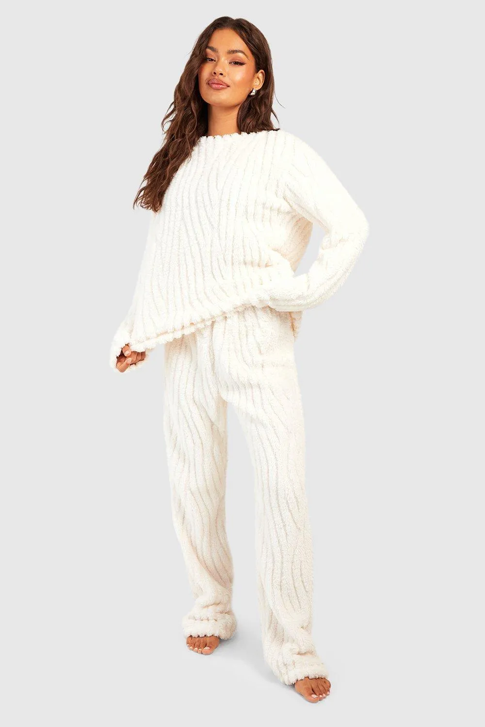 Zebra Fleece Sweater And Pants Set