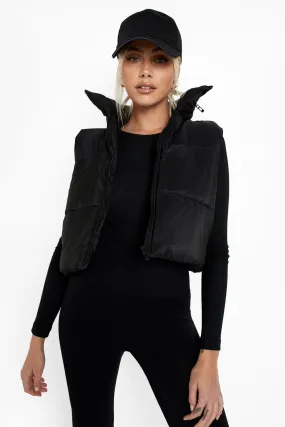 Zip Detail Funnel Neck Vest